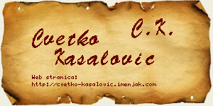 Cvetko Kasalović vizit kartica